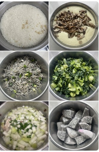 午餐：(香香松子飯)、香炒吻仔魚、茶碗蒸、季節時蔬、蒲瓜雞骨湯、四季水果
