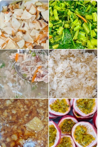午餐：(小薏仁飯)、古都肉燥、雲耳燴竹筍、季節時蔬、鮮採菇菇湯、四季水果