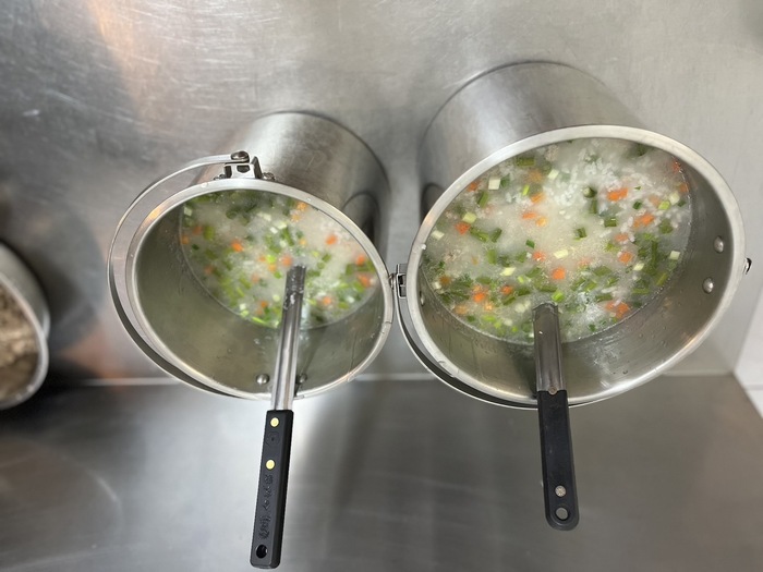早點：長豆肉粥